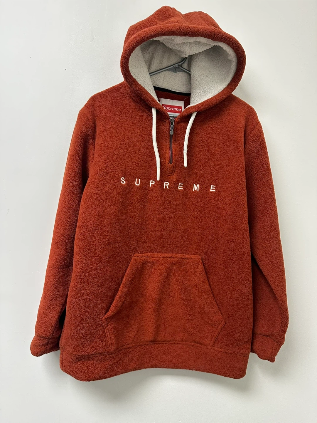 Supreme Sherpa Lined Hoodie - Rust Colour