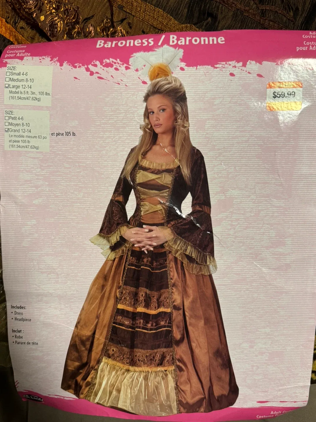 Baroness/Baronne Adult Costume - Size Large image indicator(2)