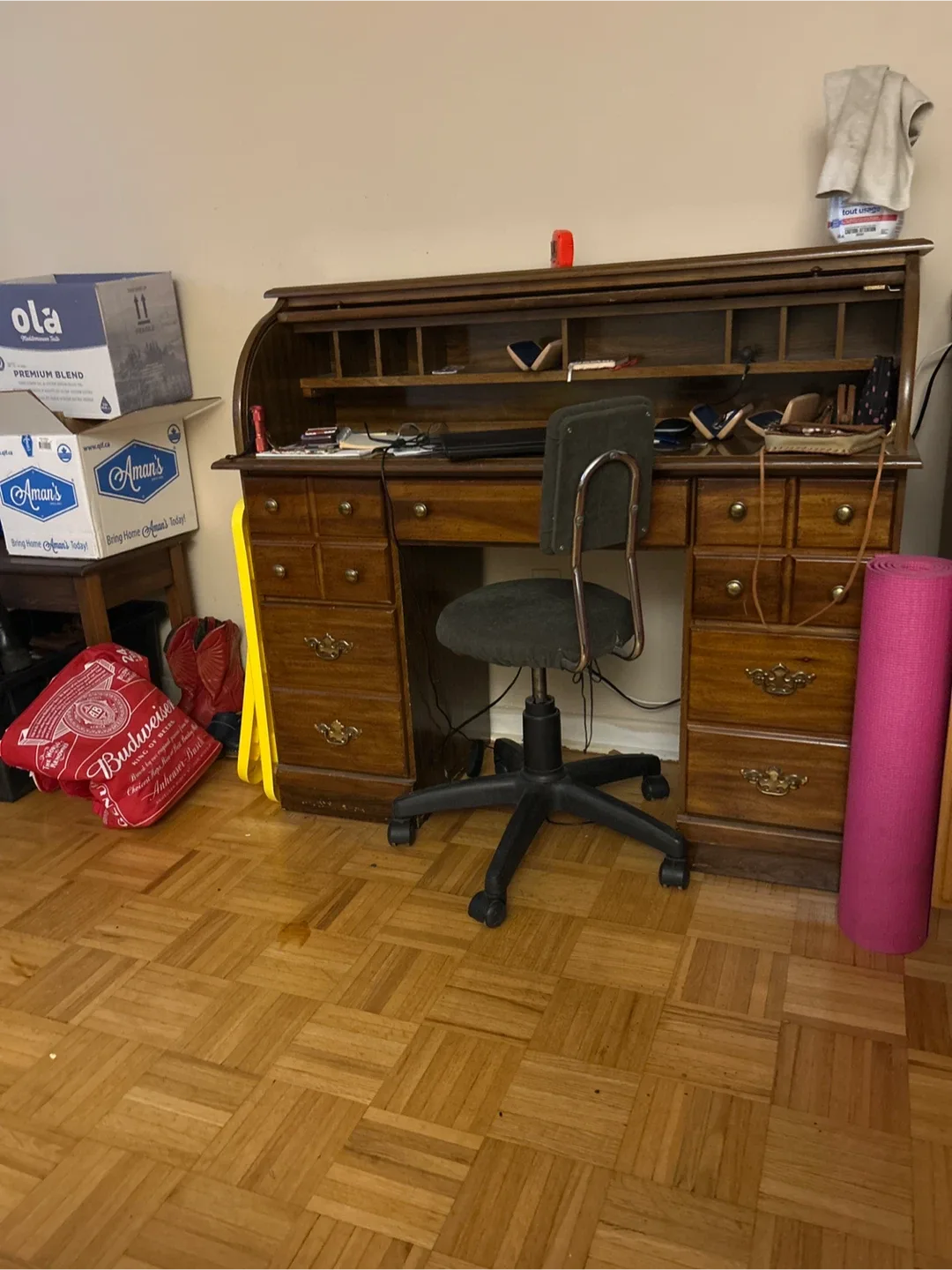 Roll Top Desk with Chair - Wood image indicator(2)