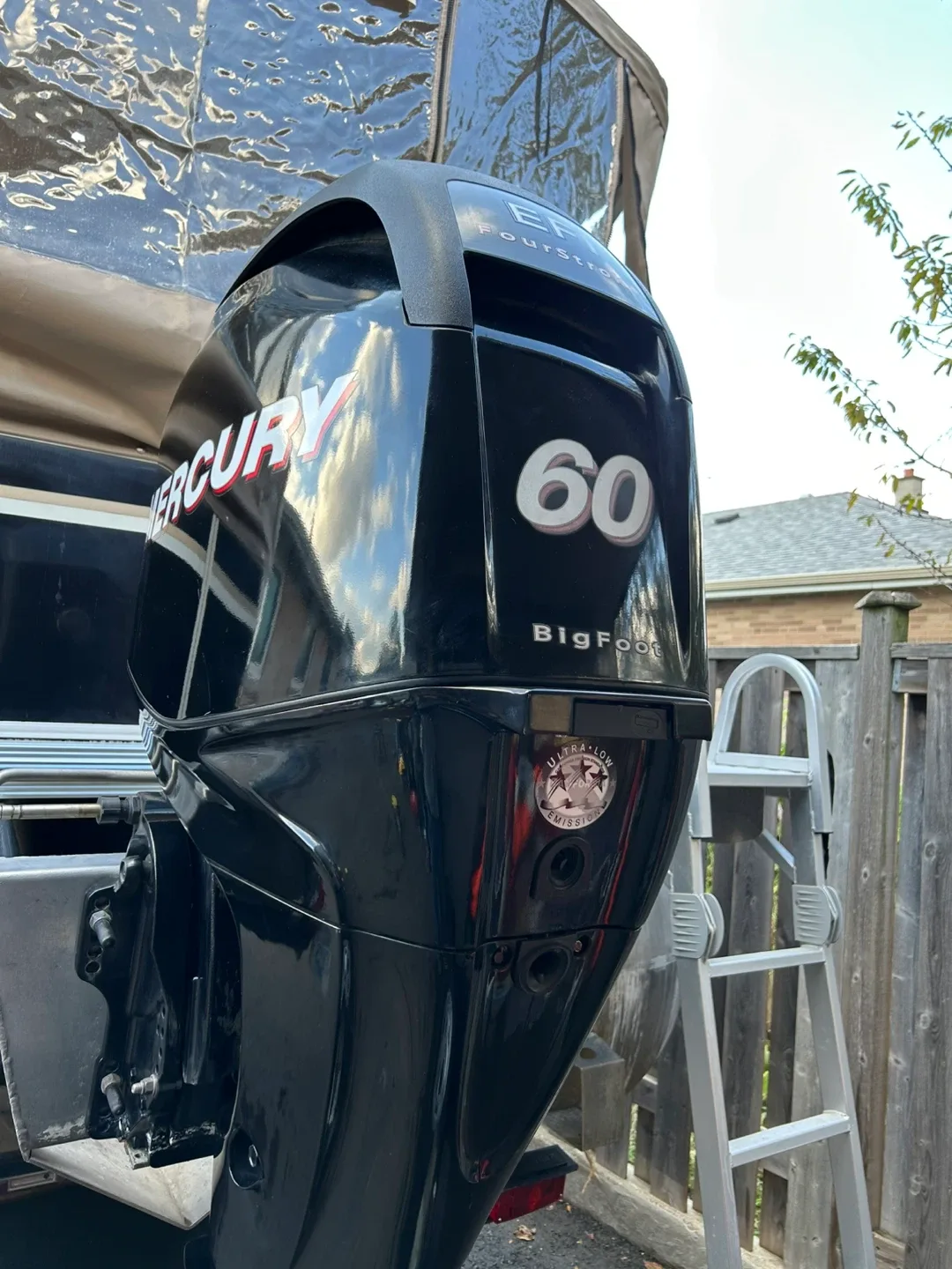 Legend Pontoon Boat w/ Mercury 60 Bigfoot Motor image indicator(4)