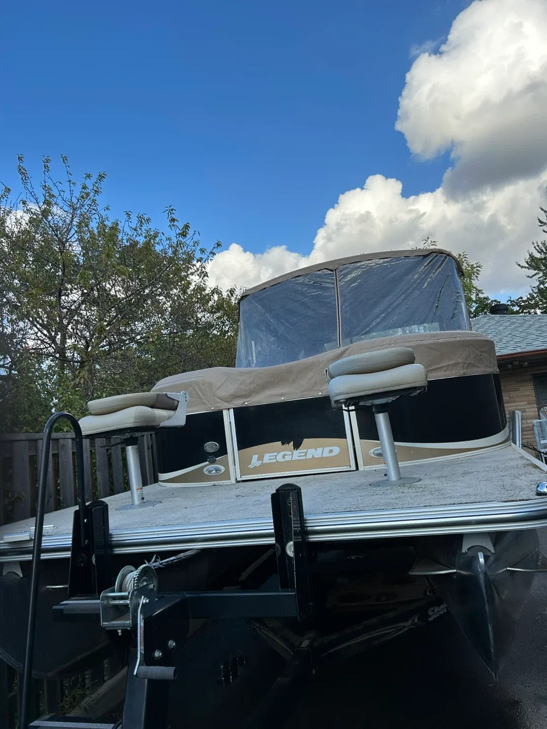 Legend Pontoon Boat w/ Mercury 60 Bigfoot Motor image indicator(3)