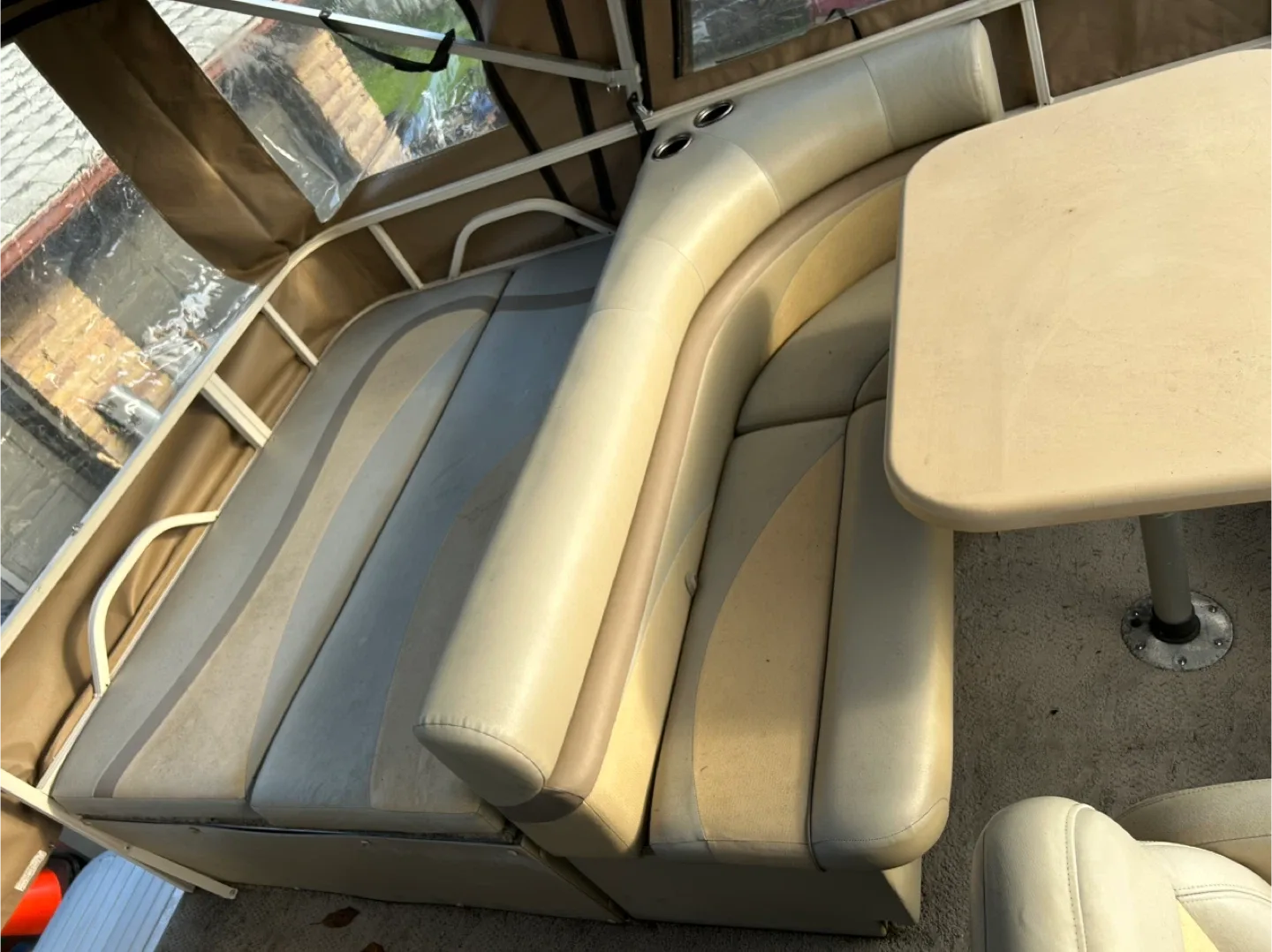 Legend Pontoon Boat w/ Mercury 60 Bigfoot Motor image indicator(2)