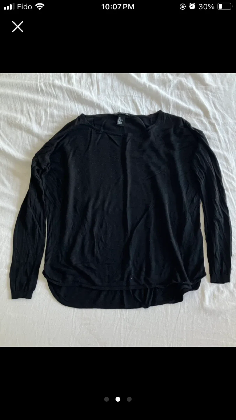 H&M Black Long Sleeve Top Size S thumbnail
