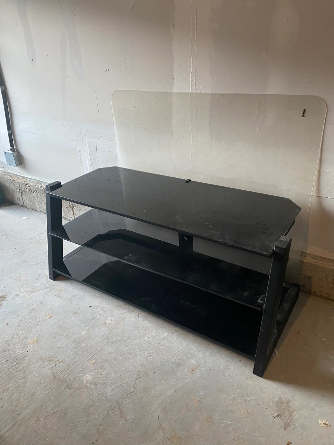 Black Glass TV Stand