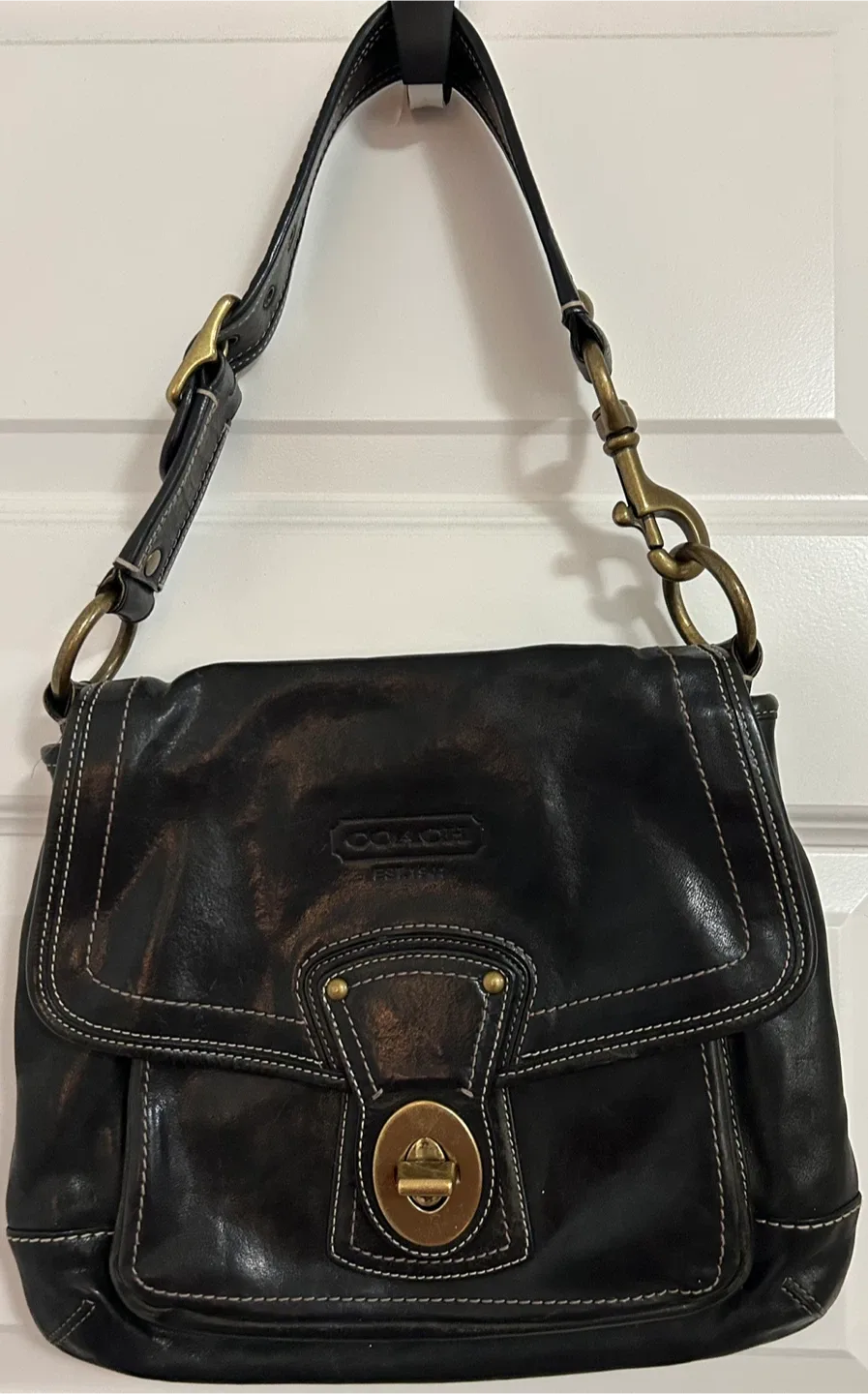 Coach Black Leather Shoulder Bag