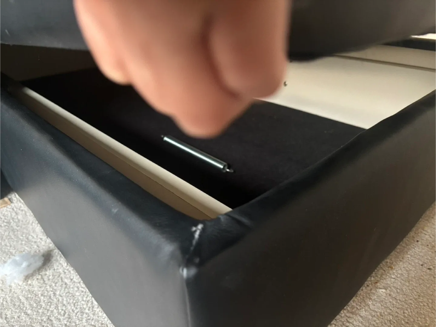 Black Faux Leather Sectional Sofa - Used Condition image indicator(4)