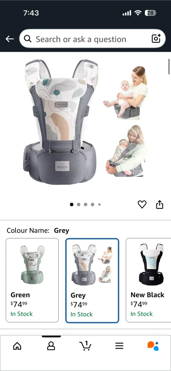 Bébámour Baby Carrier - Grey image indicator(5)