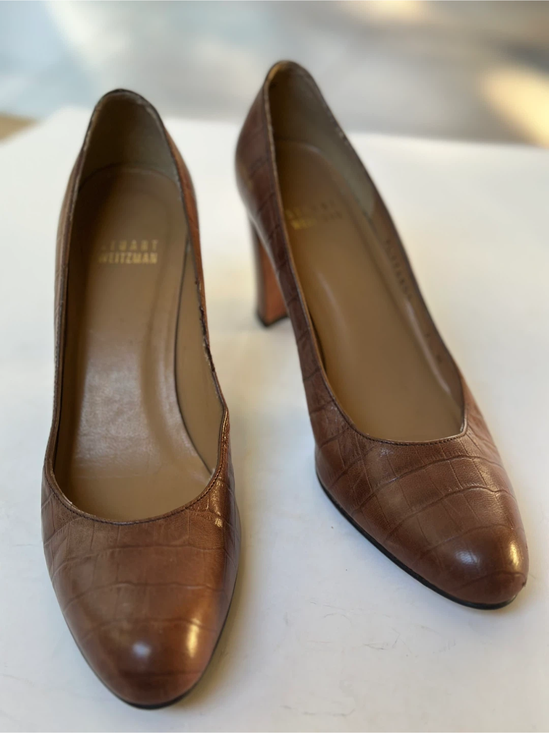 STUART WEITZMAN Brown Leather Heels, Size 7.5 - photo 2