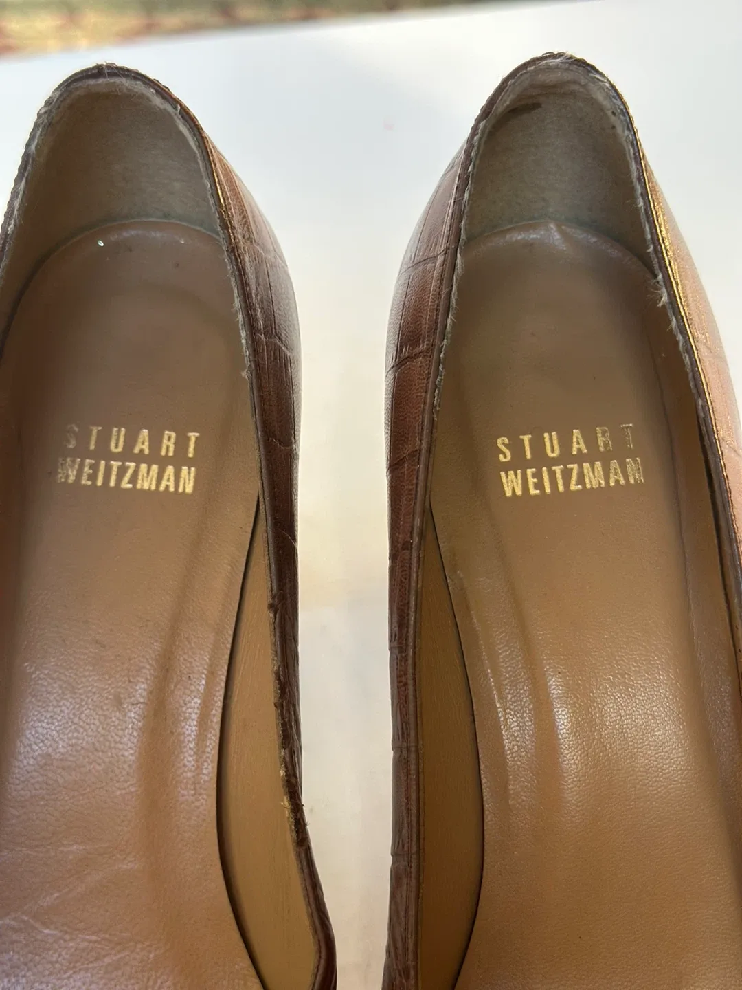 STUART WEITZMAN Brown Leather Heels, Size 7.5 image indicator(4)
