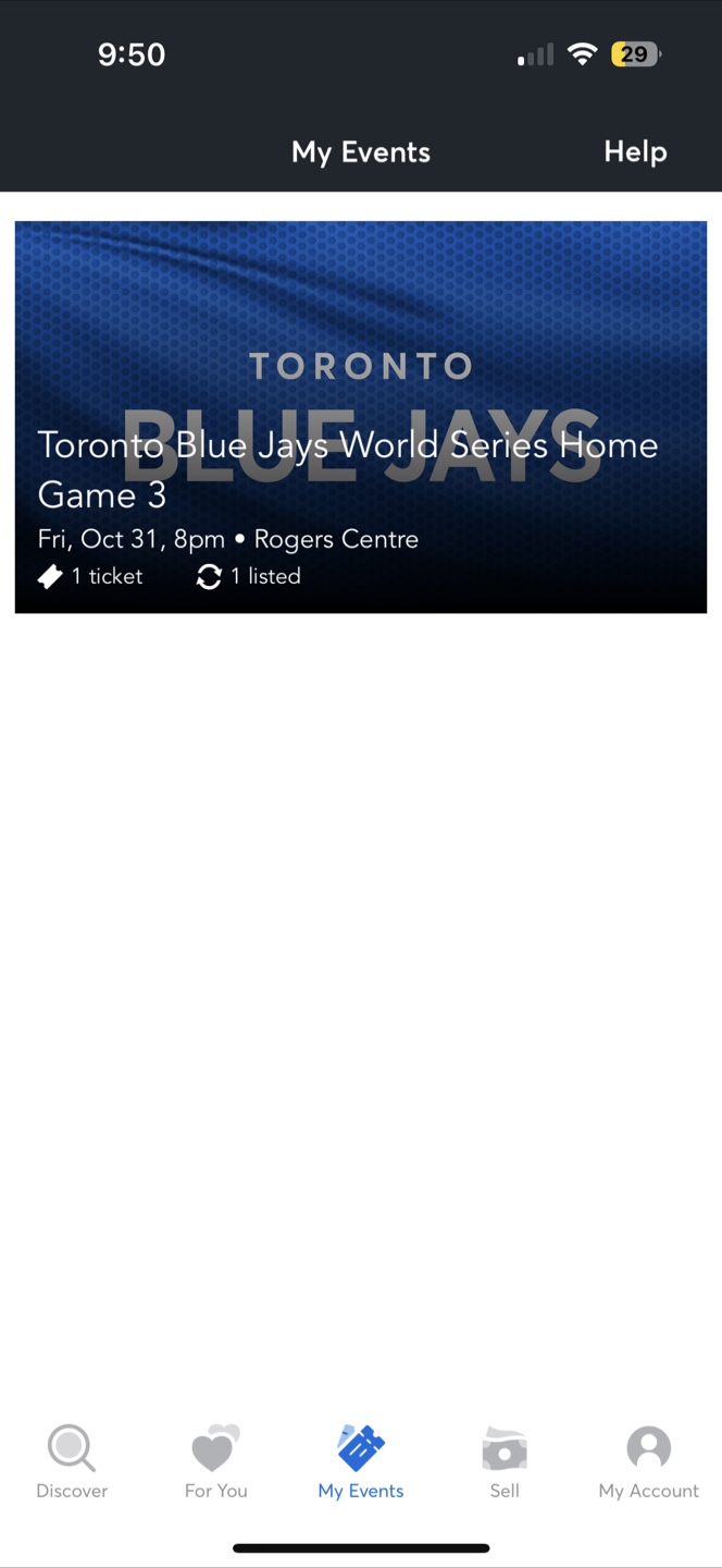 Blue Jays World Series Game 6 Ticket