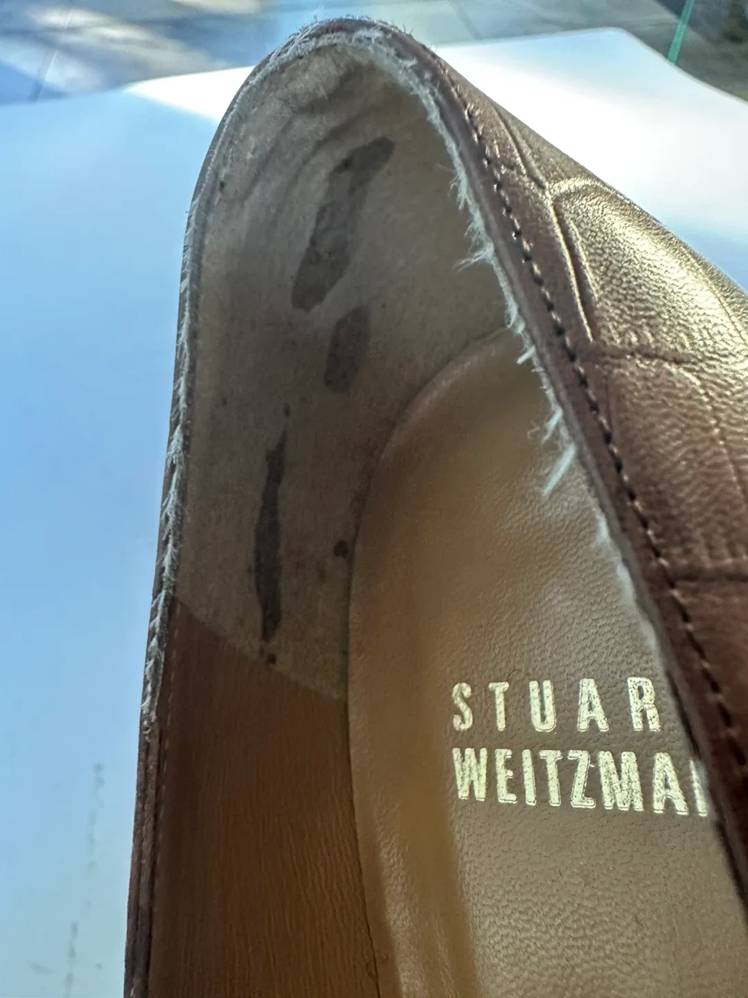 STUART WEITZMAN Brown Leather Heels, Size 7.5 image indicator(10)