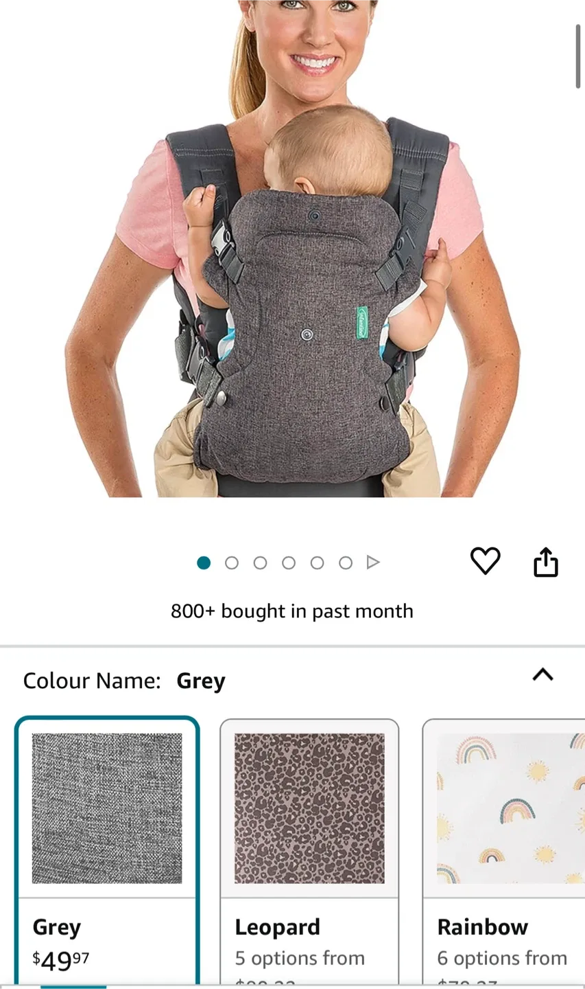 Infantino Flip 4-in-1 Convertible Carrier - Grey thumbnail