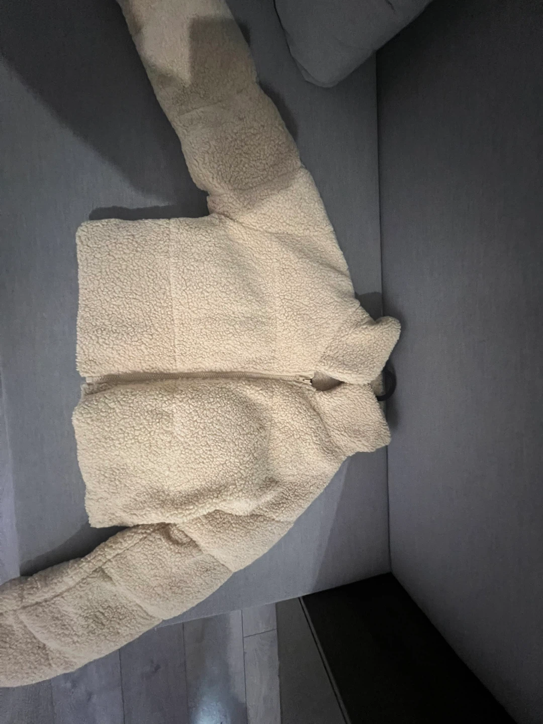 Cream Teddy Fleece Puffer Jacket - photo 2
