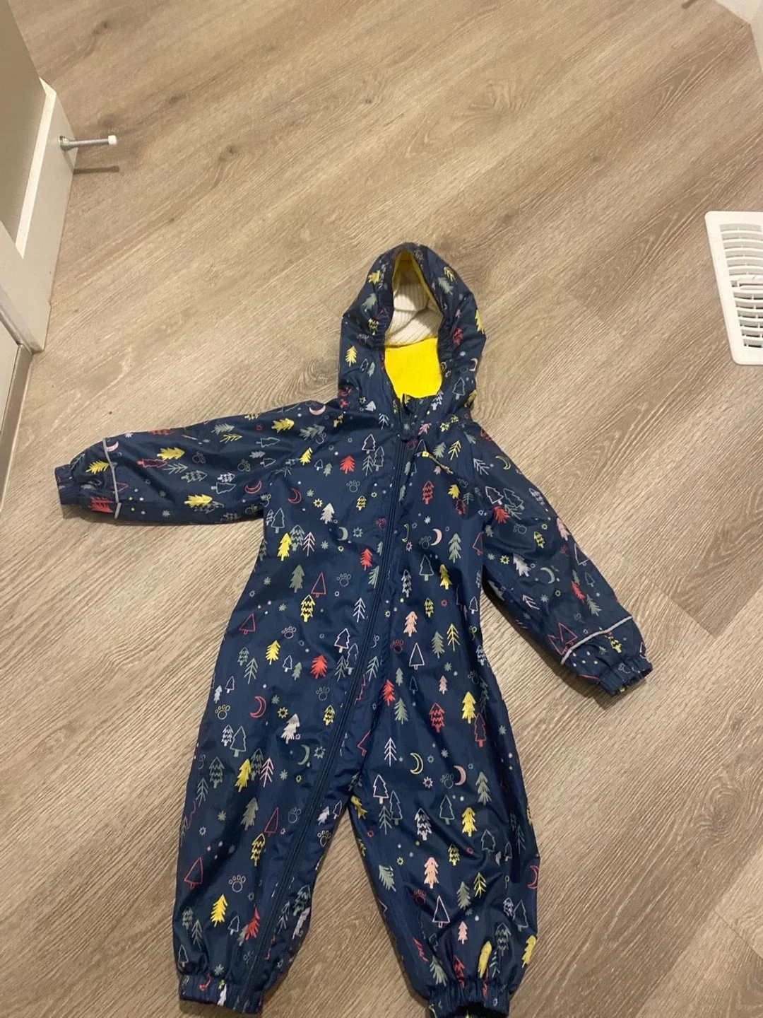 Kids' Blue Tree Pattern Snowsuit