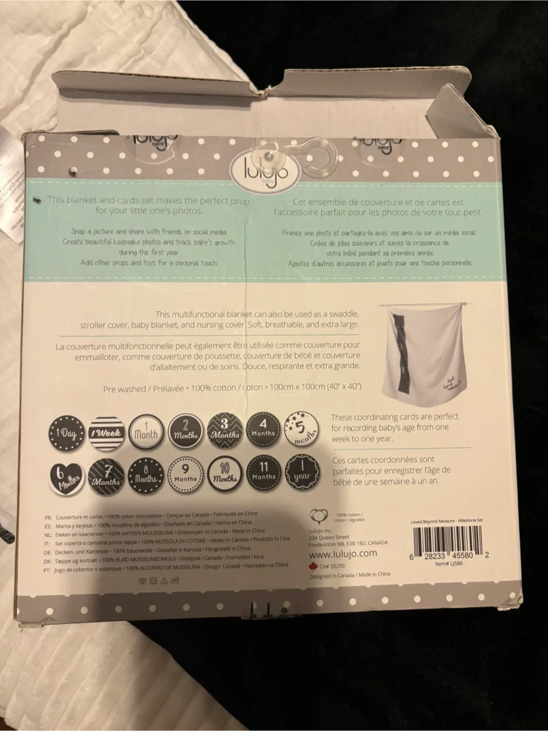 lulujo Baby's First Year Blanket & Cards Set - New image indicator(2)