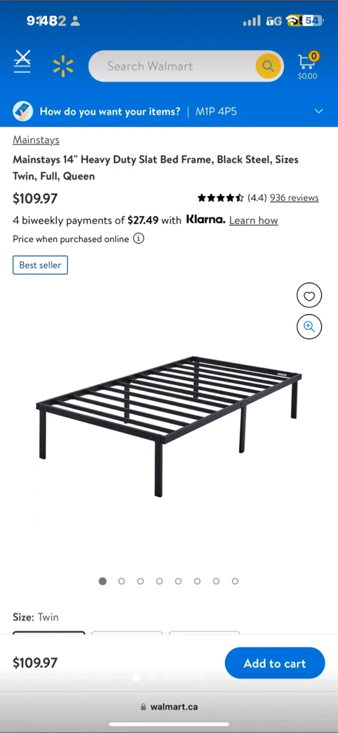 Twin Bed Frame - Black Steel - photo 3