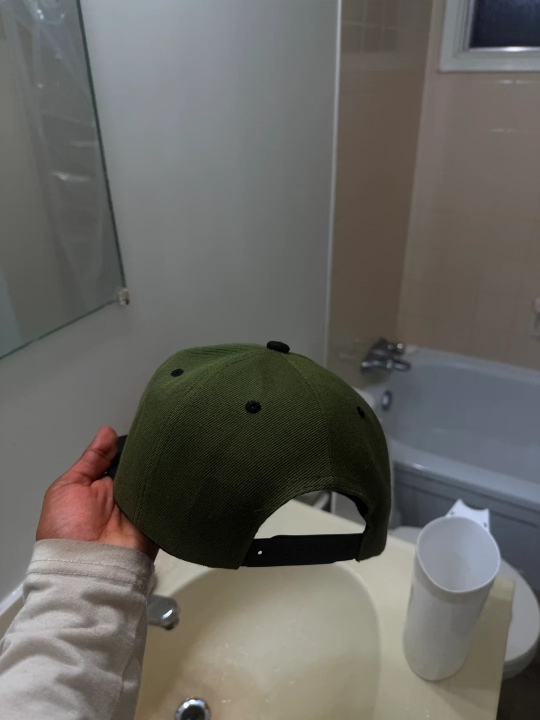 Olive Green & Black Fitted Baseball Cap image indicator(2)