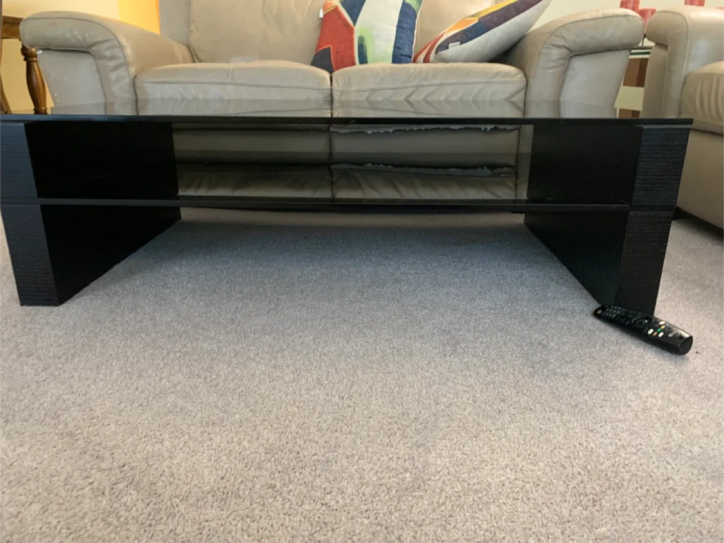 Black Glass Top Coffee Table - 46" Length image indicator(4)