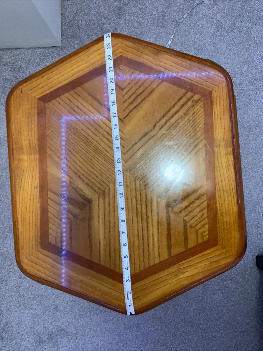 Hexagon Wood Side Table