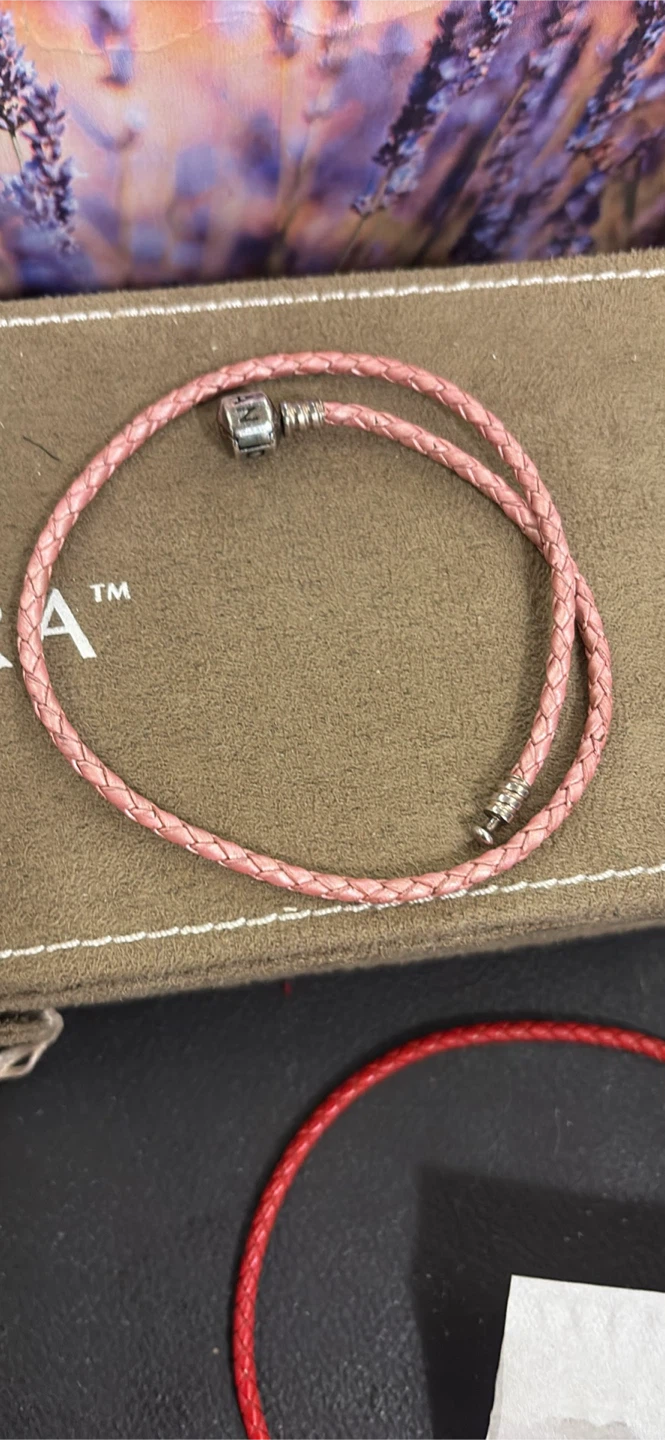 Pandora Pink Leather Bracelet - photo 2