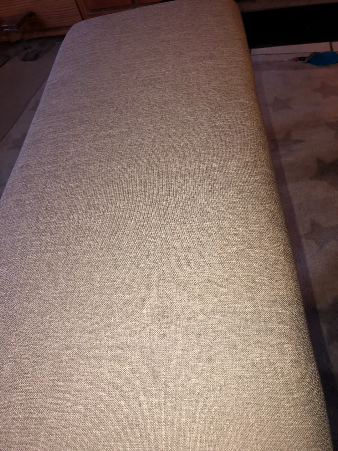 New Classic Home Furnishings Grey Bench Walnut Wood Legs image indicator(6)