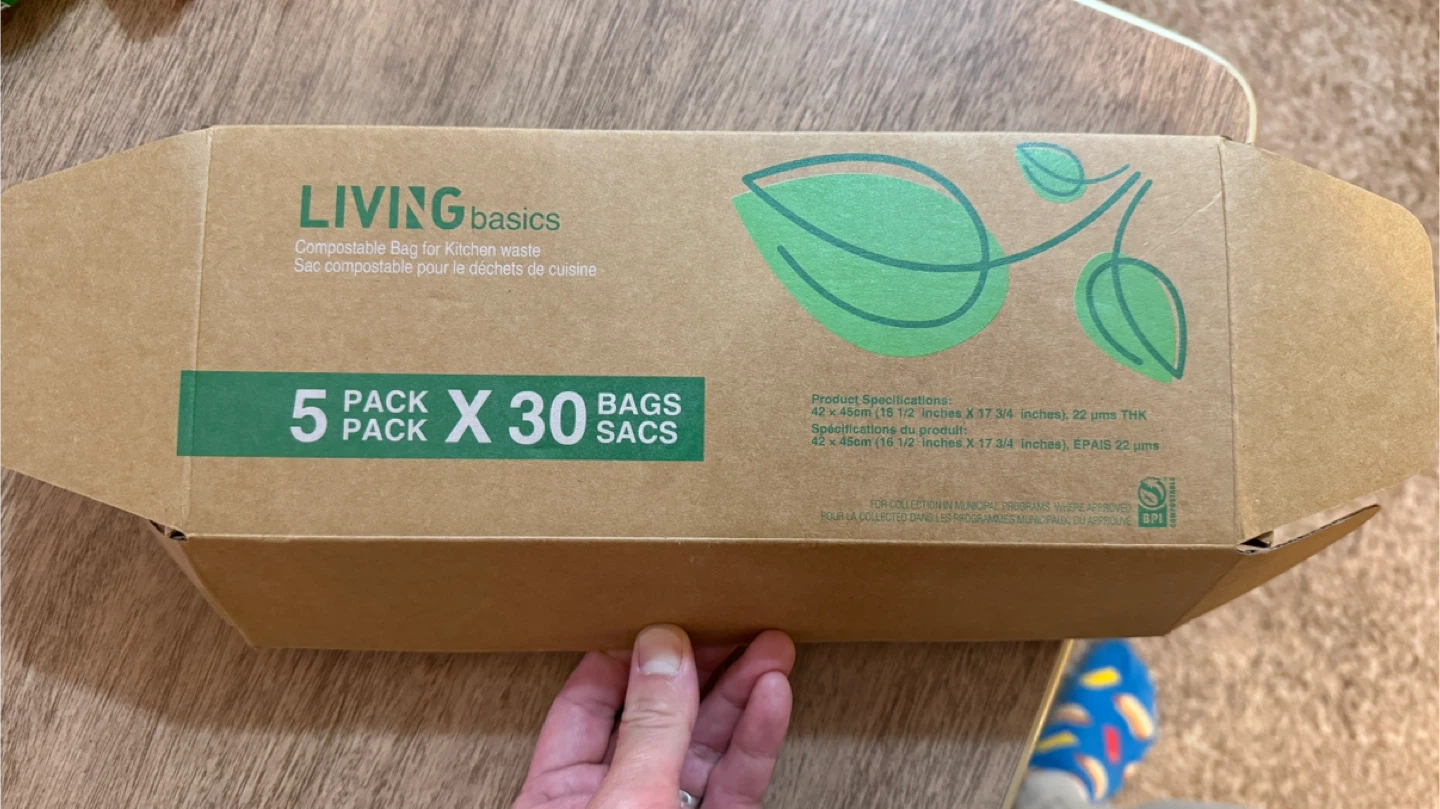 Living Basics Compostable Kitchen Waste Bags (5 pack x 30) - photo 2