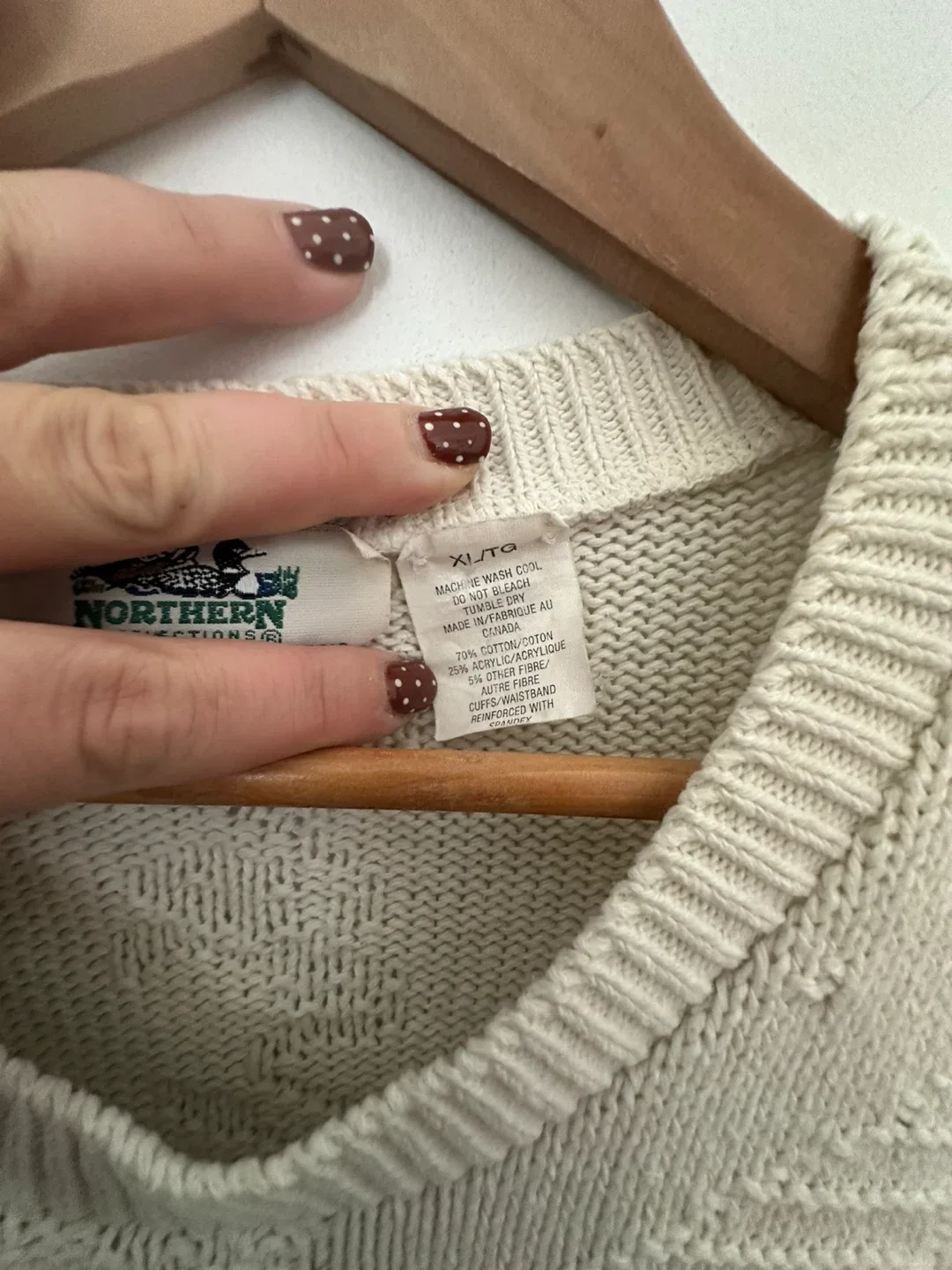 Vintage Northern Reflections Cream Knit Sweater Grandmacore image indicator(9)