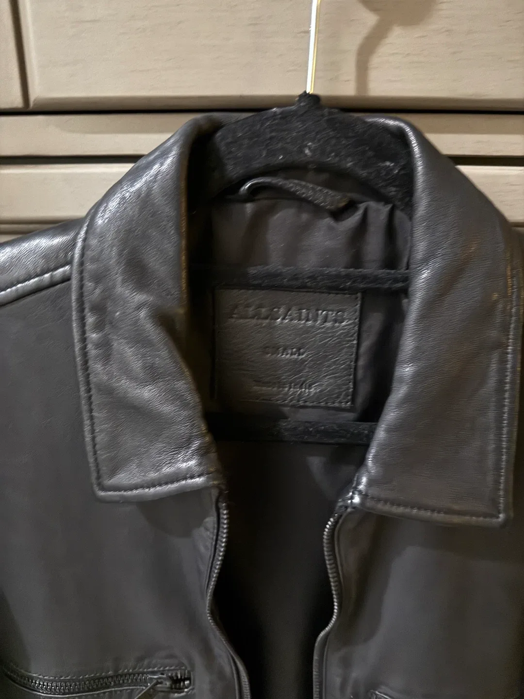 AllSaints Karl Leather Jacket - Size Small image indicator(2)