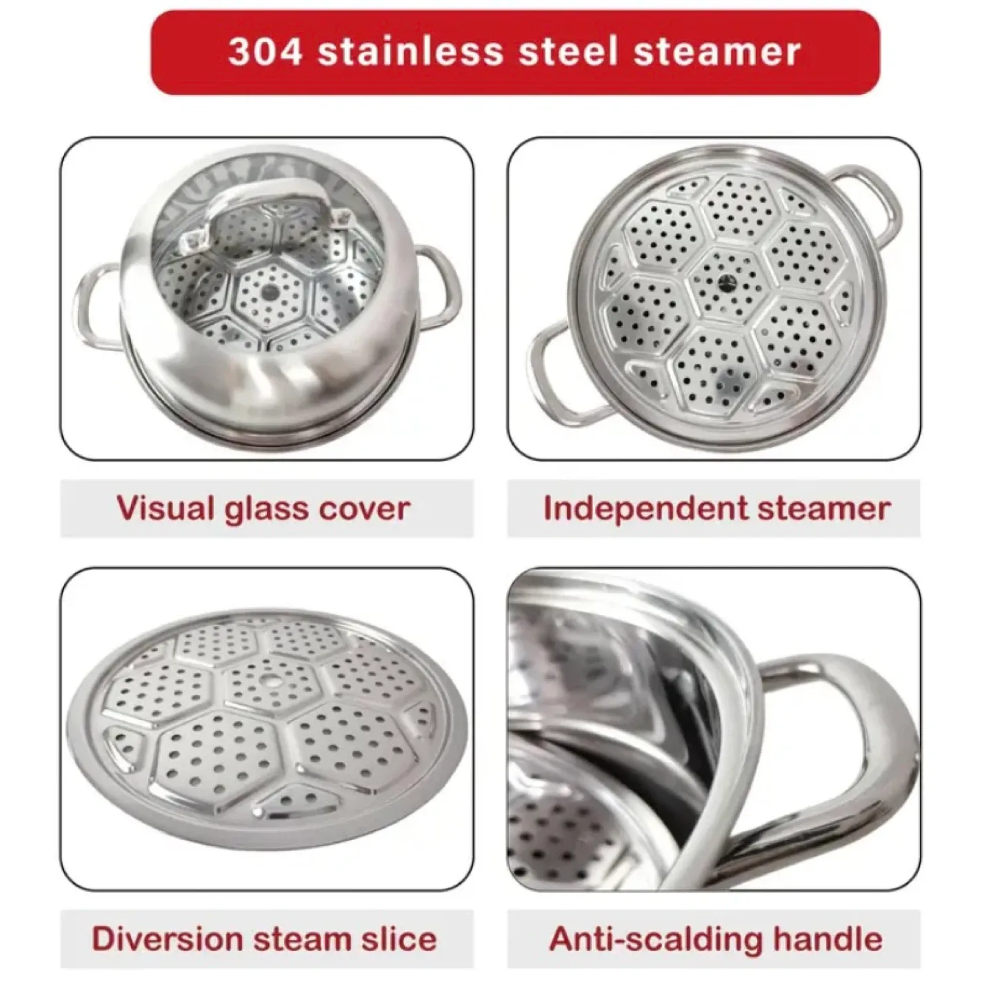 3 Tier Large Stainless Steel Steamer - New image indicator(5)