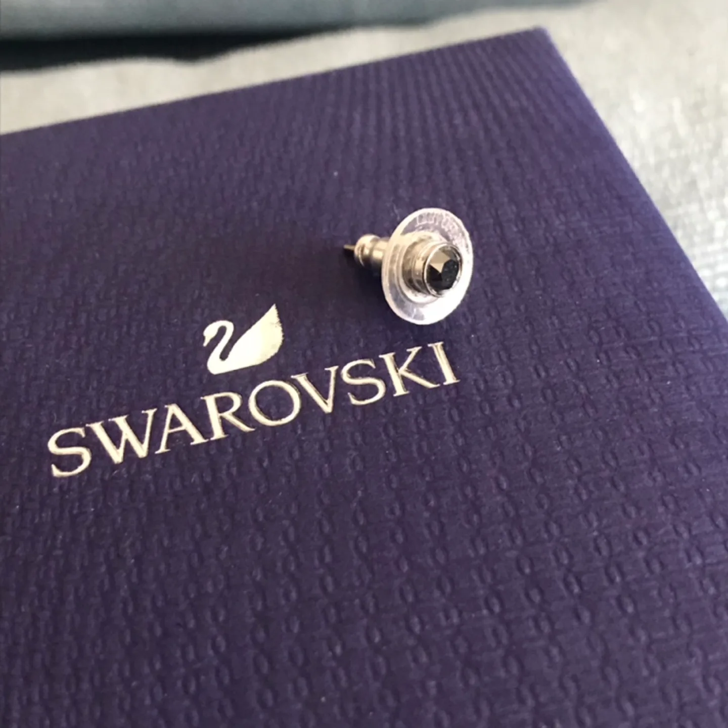 SWAROVSKI Black Crystal STUD Earring in Box- Jewelry image indicator(6)