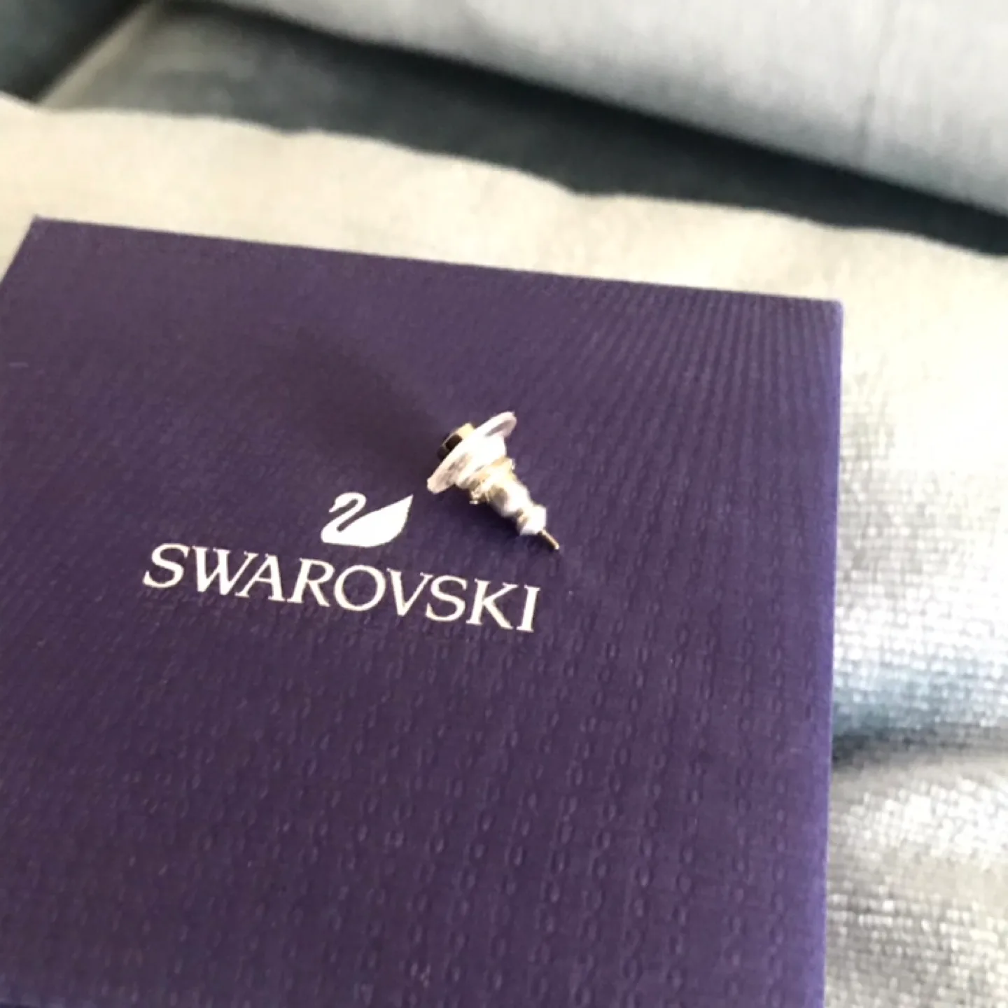 SWAROVSKI Black Crystal STUD Earring in Box- Jewelry image indicator(5)