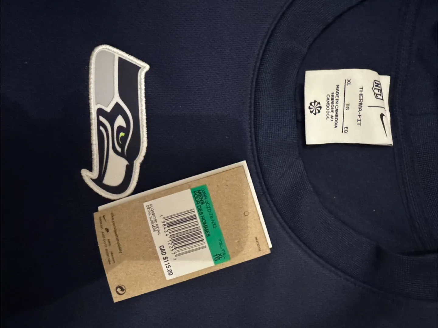 Nike NFL Seattle Seahawks Therma-FIT Top XL - New image indicator(4)