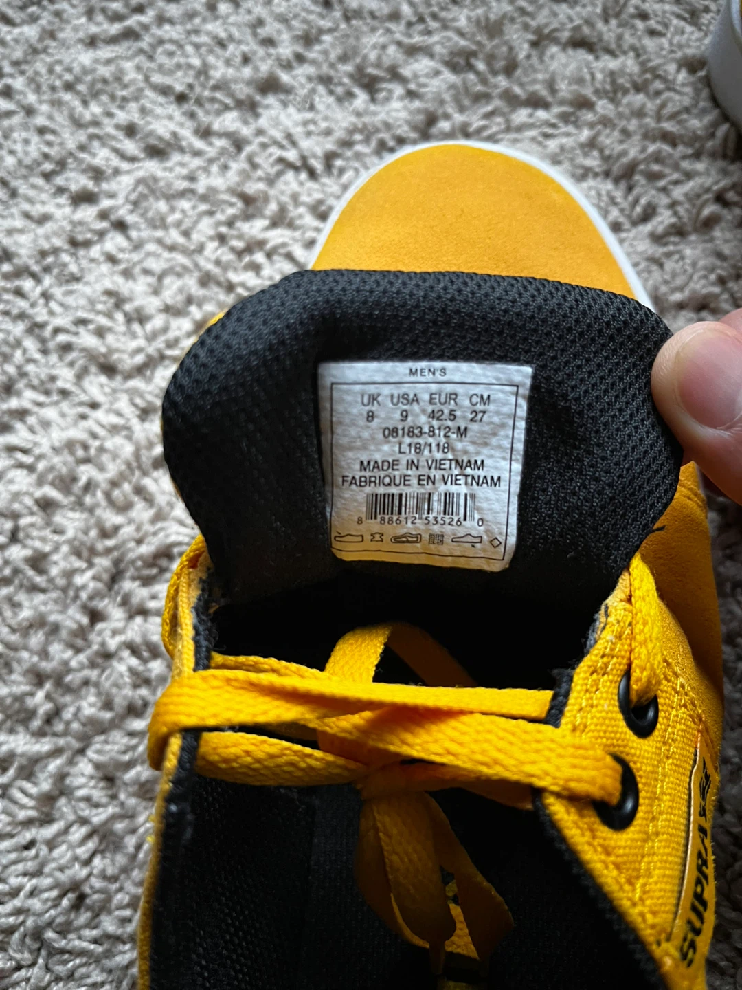 Supra Yellow Canvas Sneakers US 9 - photo 2