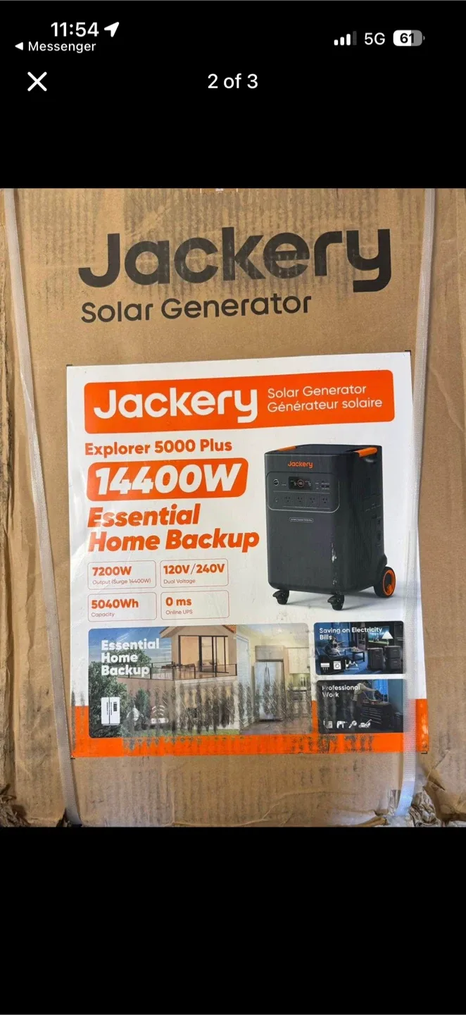 Jackery Explorer 5000 Plus Solar Generator - Like New! image indicator(2)