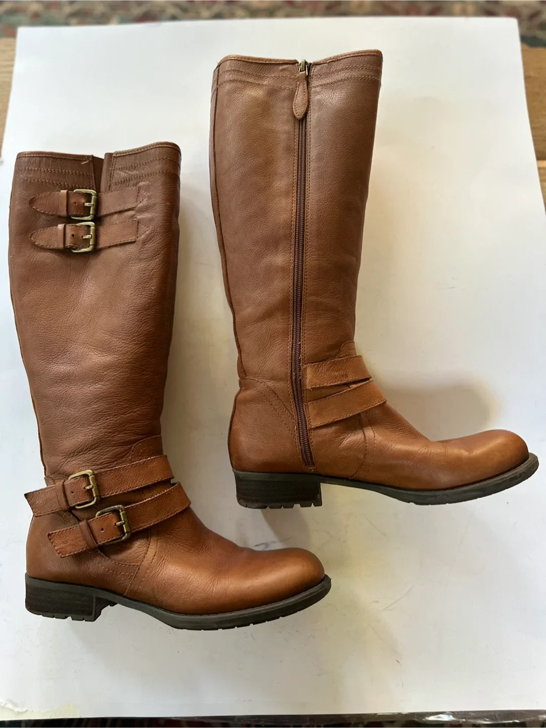 FRANCO SARTO Brown Leather Riding Boots. size EUR 39.5 / US 8.5 image indicator(2)