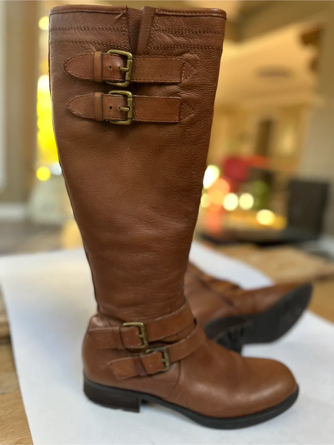 FRANCO SARTO Brown Leather Riding Boots. size EUR 39.5 / US 8.5 image indicator(4)
