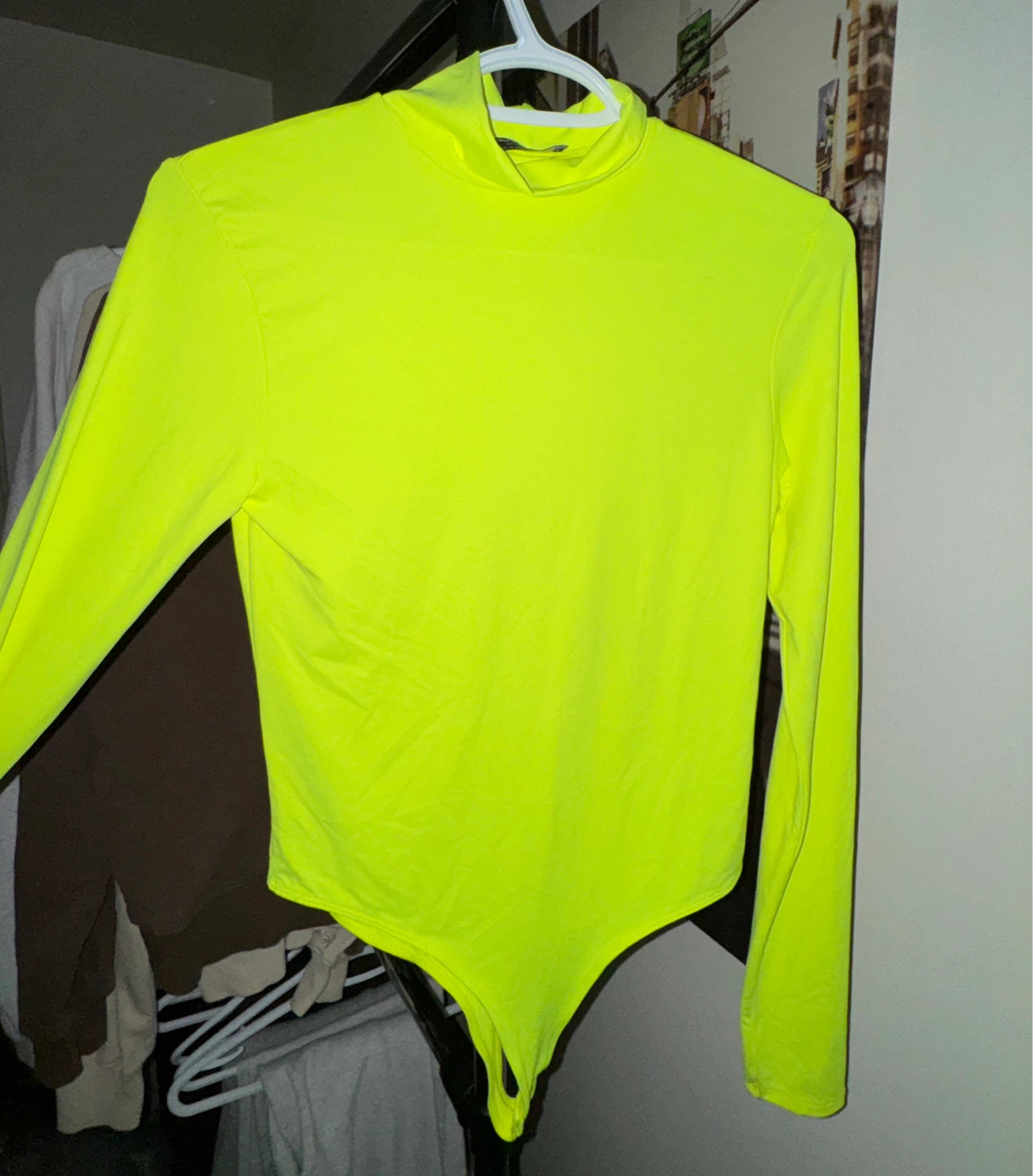 Bershka Neon Yellow Bodysuit - Size L