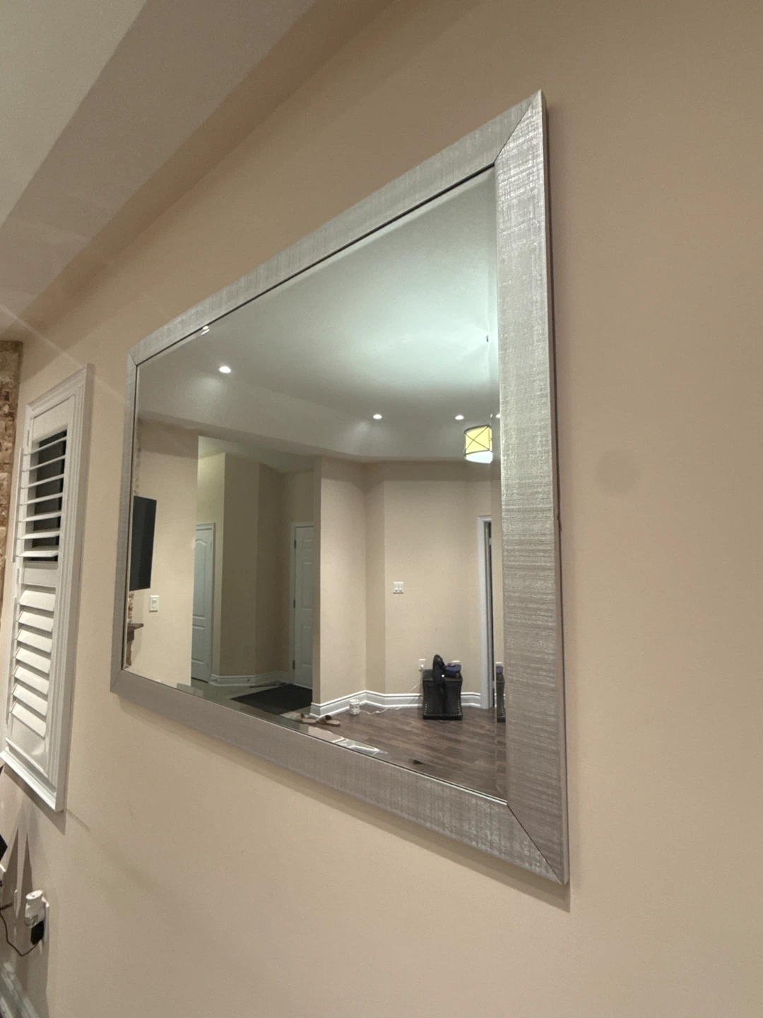 Large Wall Mirror with Silver Frame