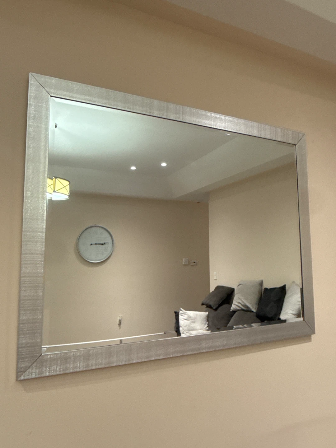 Large Wall Mirror with Silver Frame - photo 3