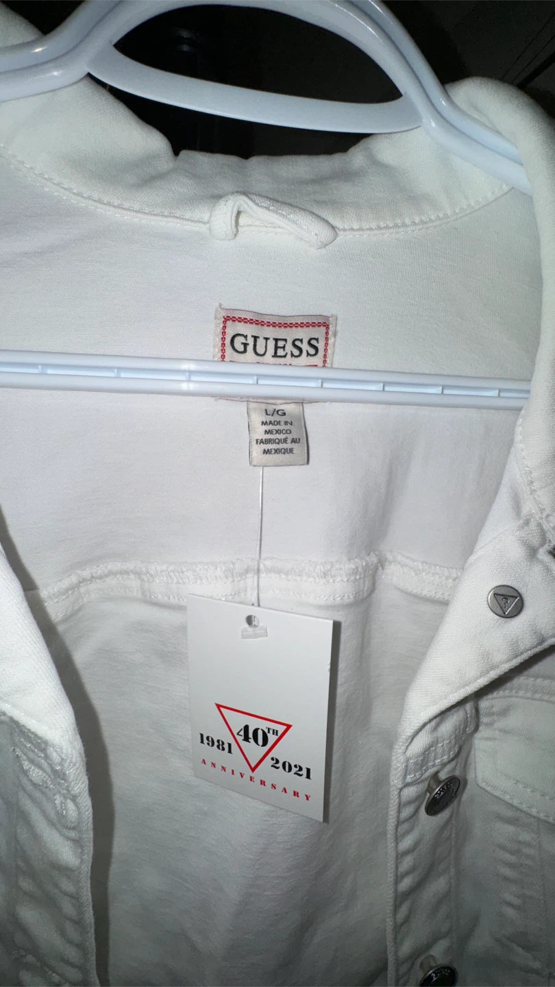 New Guess White Denim Jacket - Size L - photo 2