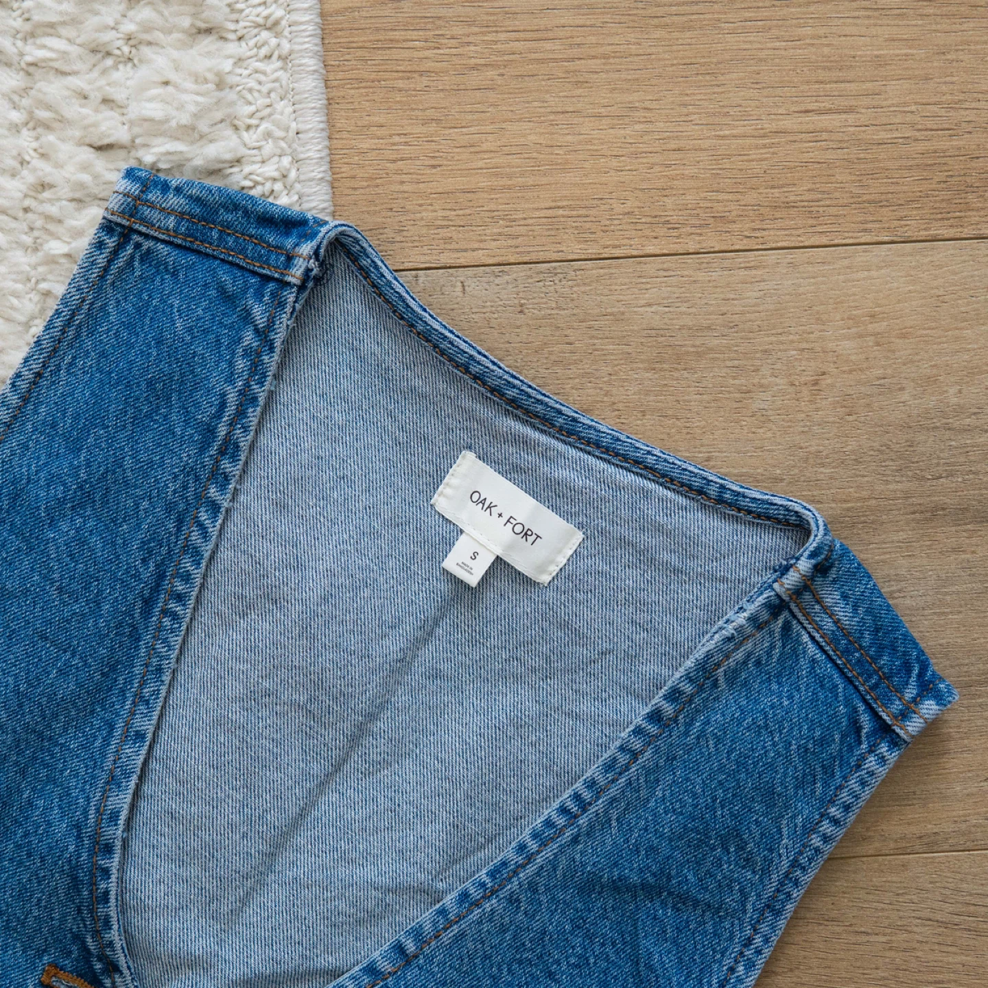 Oak + Fort Denim Vest - Size Small - photo 2