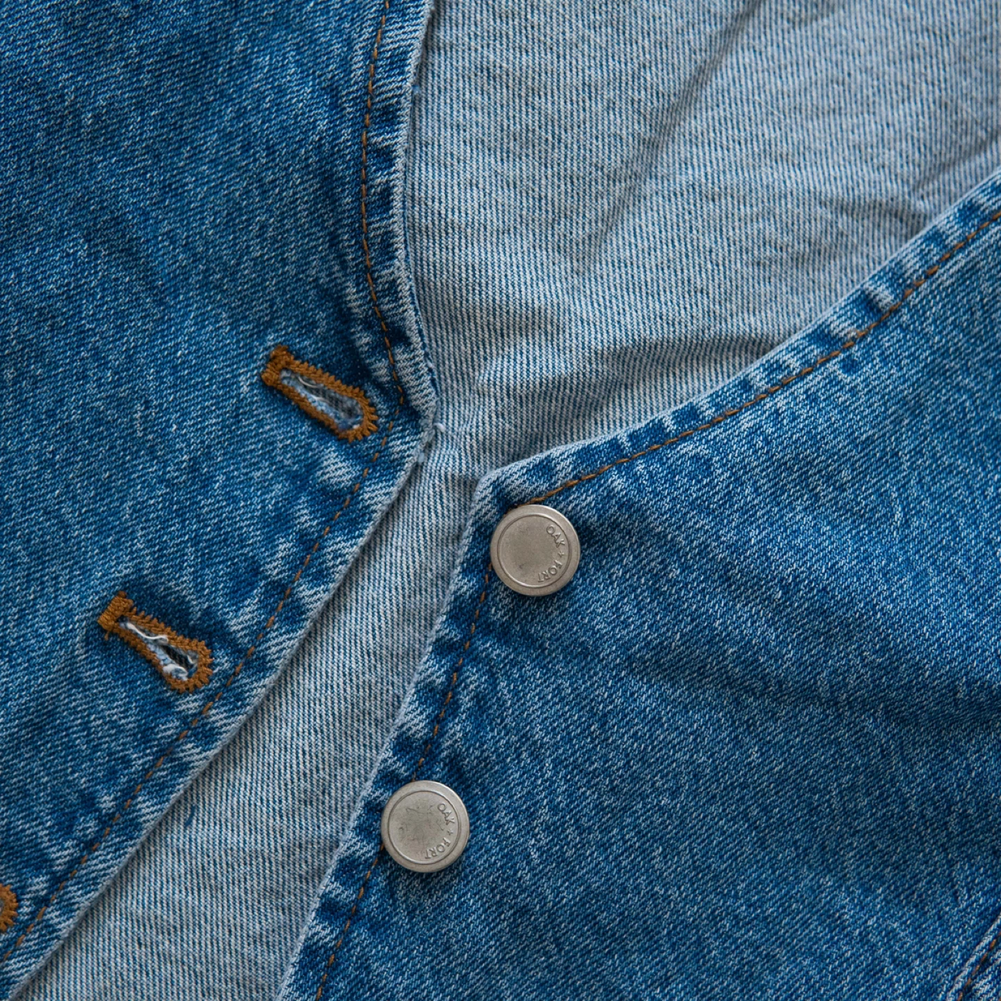 Oak + Fort Denim Vest - Size Small - photo 3