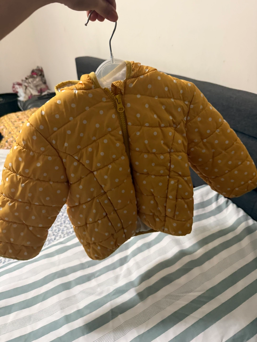 Yellow Polka Dot Puffer Jacket - photo 3