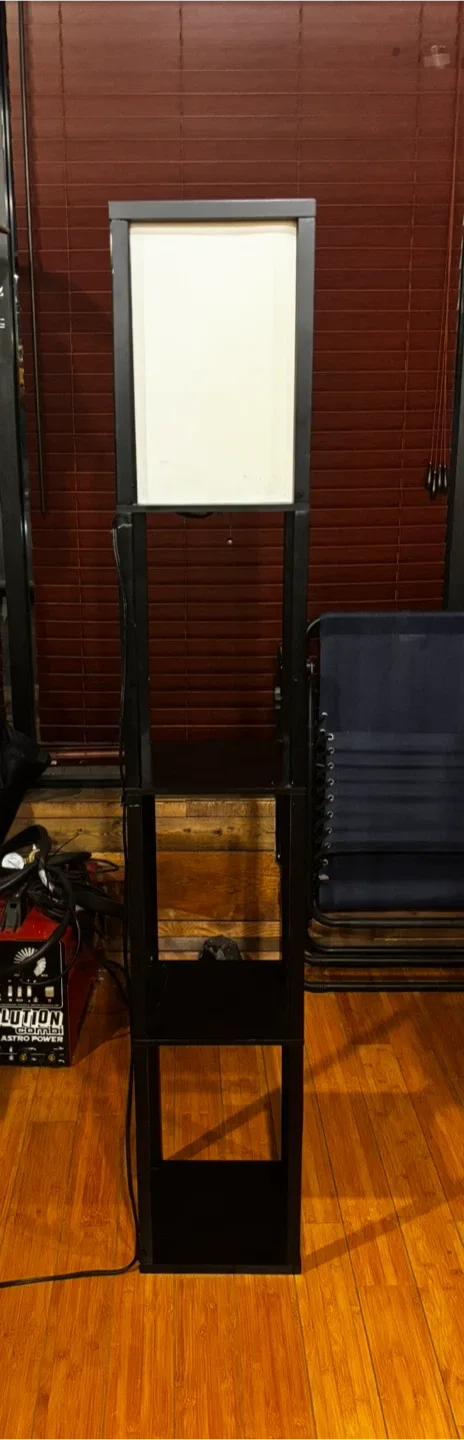 Black Floor Lamp with Shelves image indicator(4)