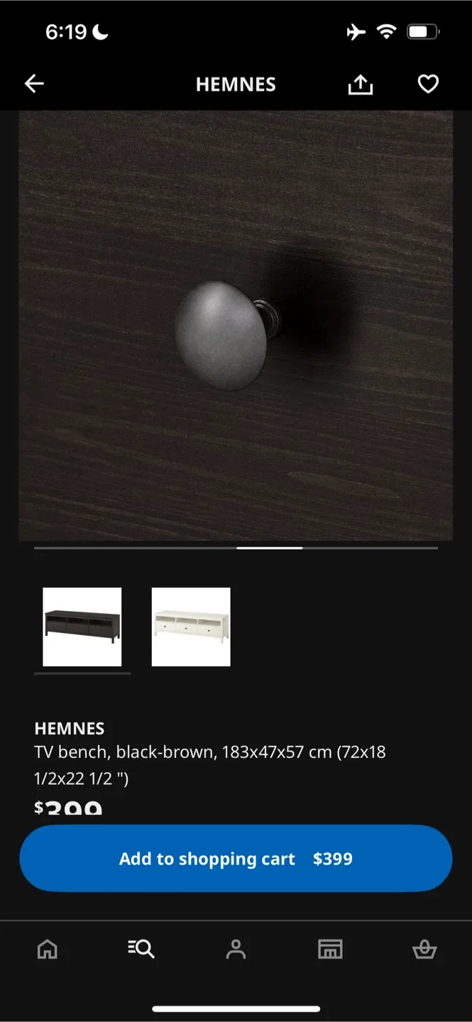 IKEA Hemnes Black-Brown TV Bench image indicator(4)