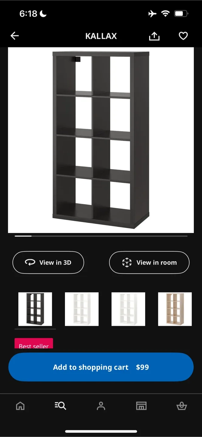 IKEA Kallax Shelf Unit - Black/Brown image indicator(3)