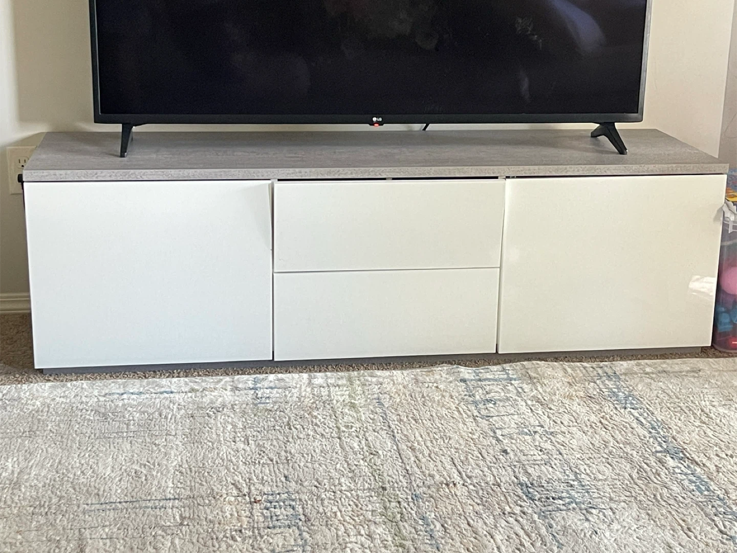 White TV Stand Media Console