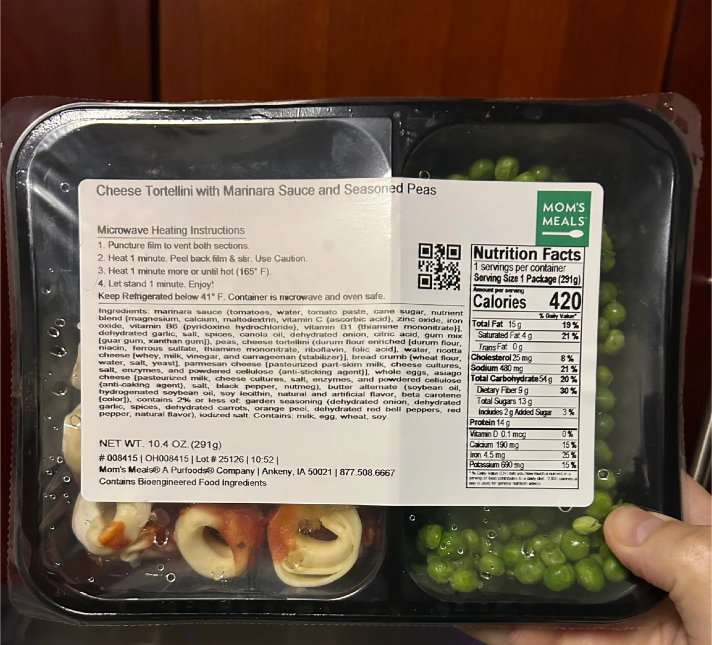 Mom's Meals Cheese Tortellini Marinara Sauce qty5 #freecycle