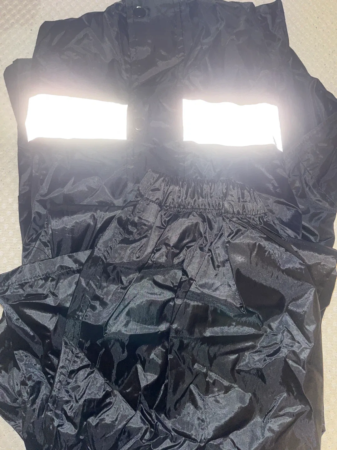 Black Rain Suit with Reflective Stripes