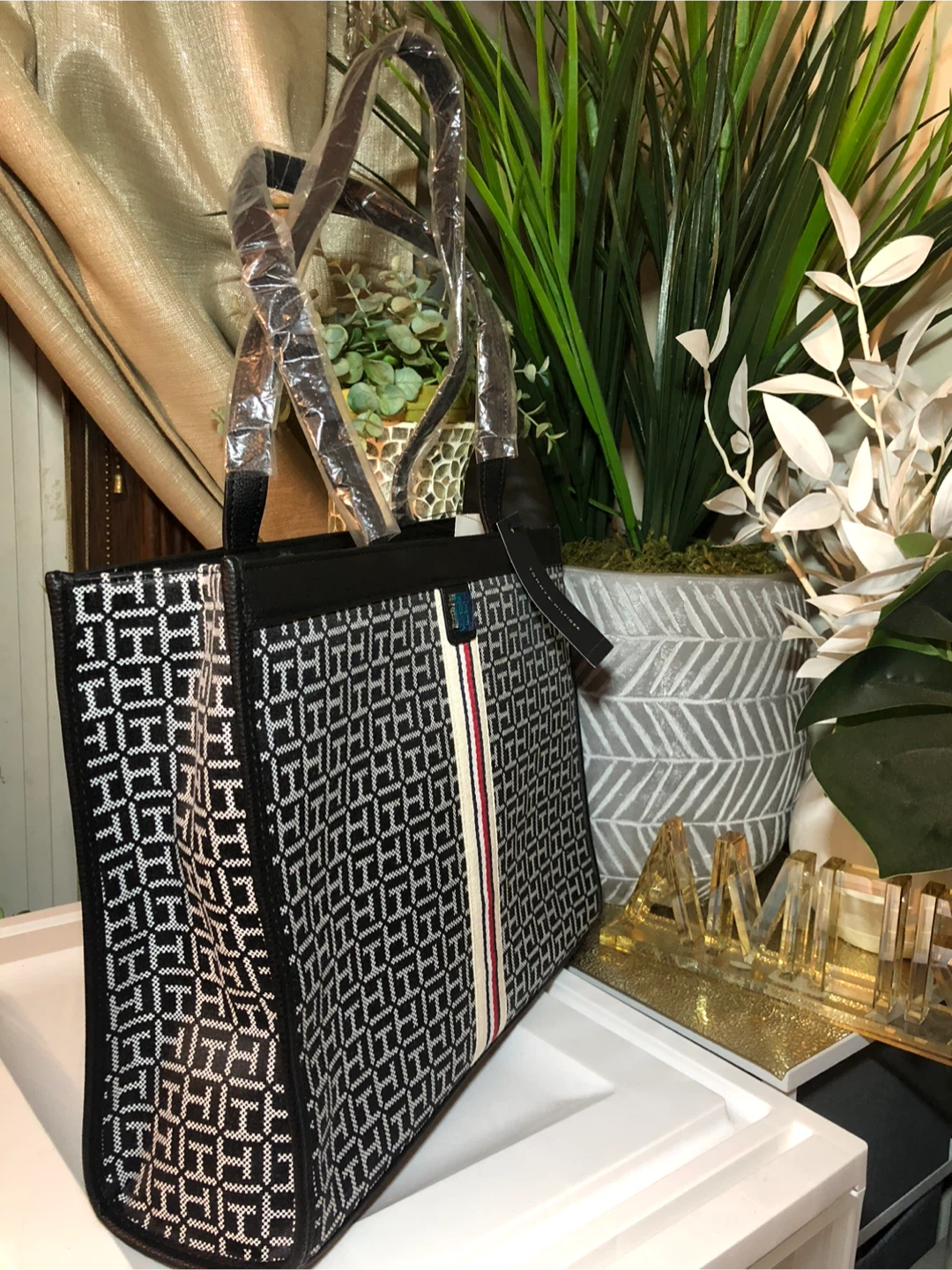 Tommy Hilfiger Tote Bag - Black/White Pattern - photo 2